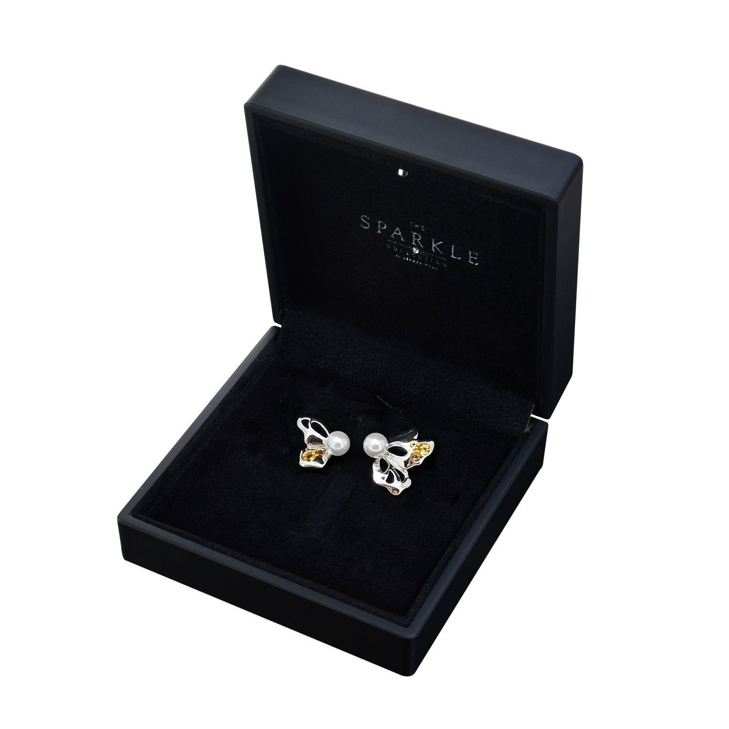 【BUTTERFLY】925 Sterling Silver Golden Gemstone Earrings