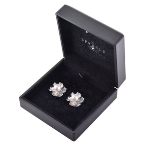 【PEONY】925 Sterling Silver Earrings with Crystal Pearls