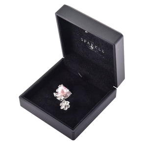 【PEONY】925 Sterling Silver Ring with Crystal Pearl