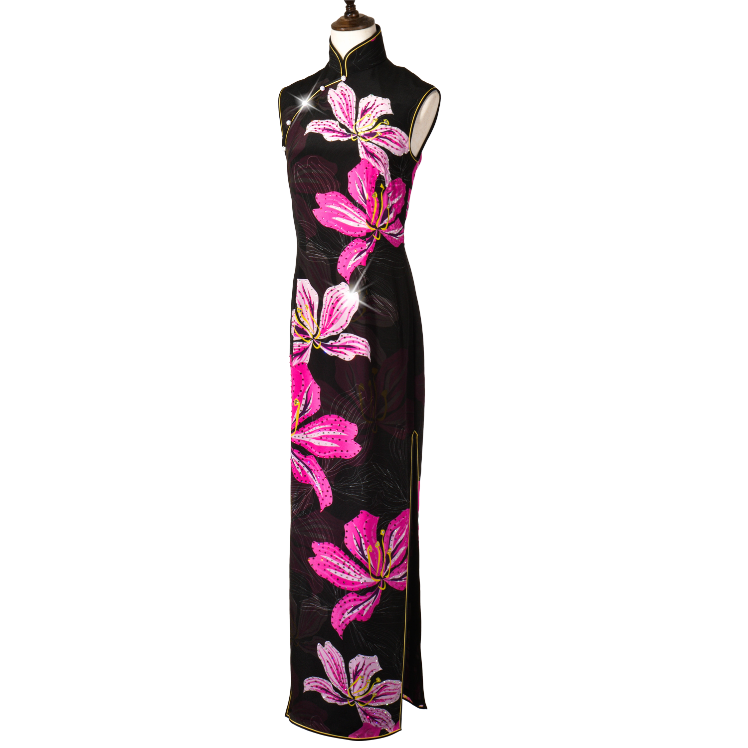 【BAUHINIA】Masterpiece Collection Haute Couture 100% Silk Crystal Cheongsam