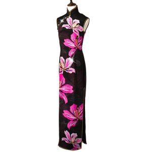 【BAUHINIA】Masterpiece Collection Haute Couture 100% Silk Crystal Cheongsam