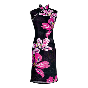 【BAUHINIA】100% Silk Crystal Cheongsam