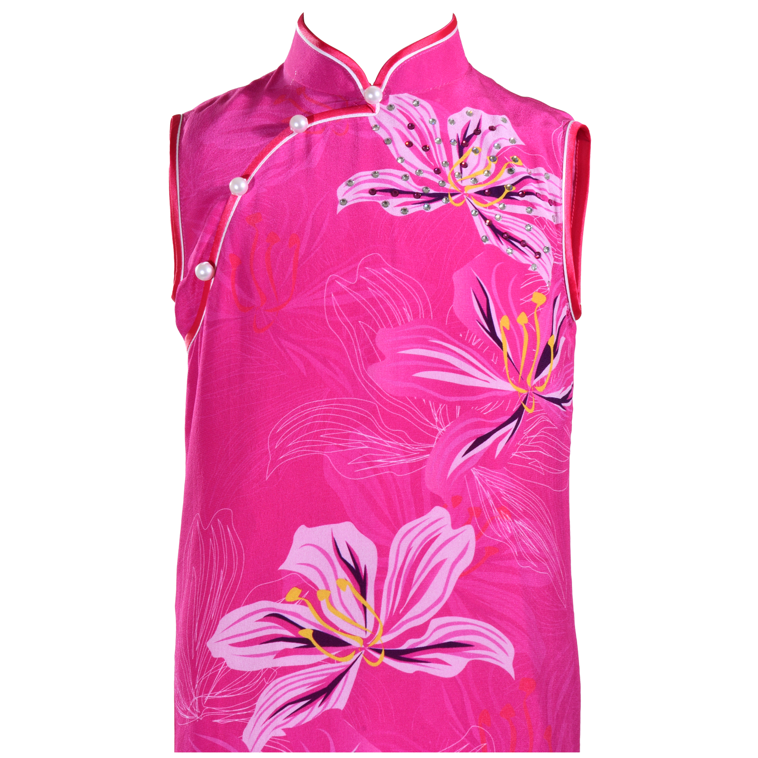 【BAUHINIA】KID 100% Silk Cheongsam with Crystals