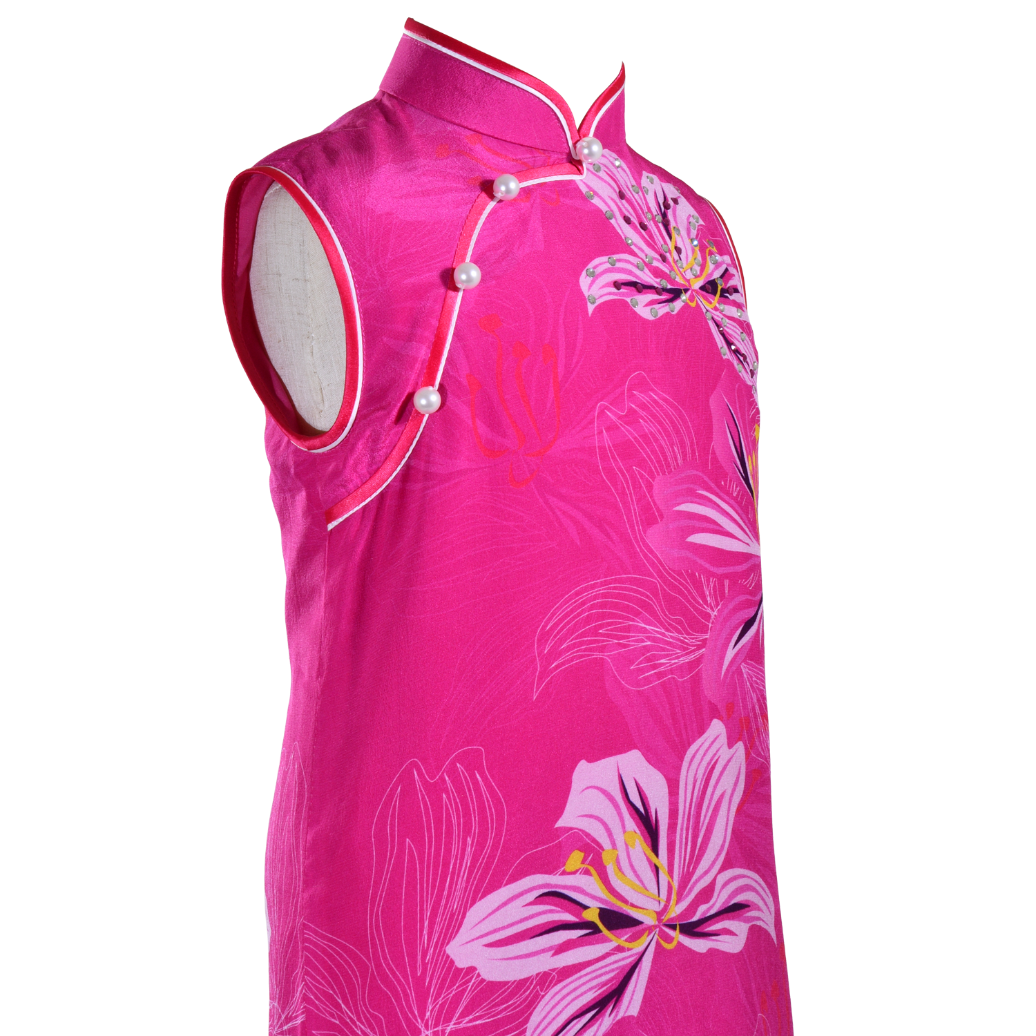 【BAUHINIA】KID 100% Silk Cheongsam with Crystals