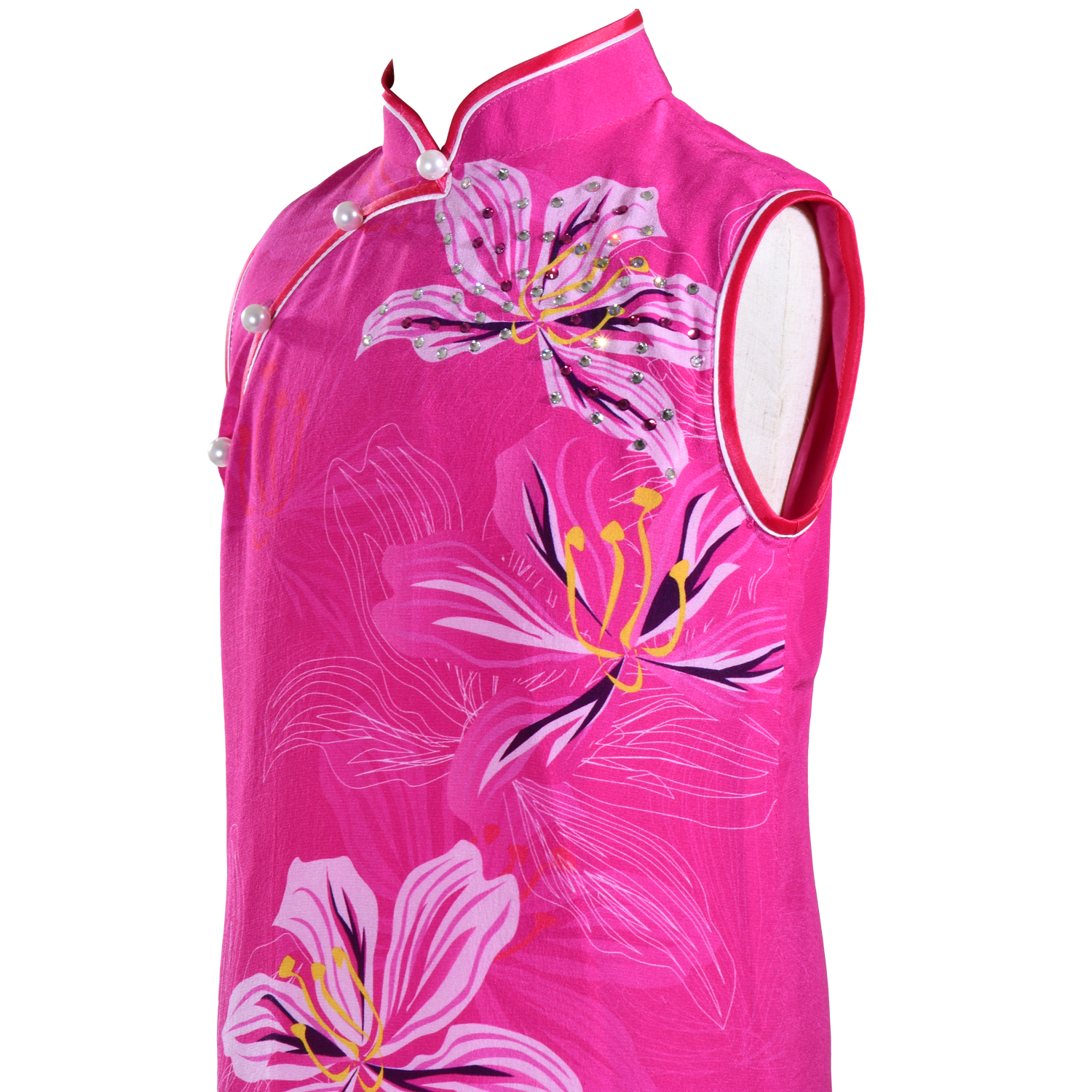 【BAUHINIA】KID 100% Silk Cheongsam with Crystals