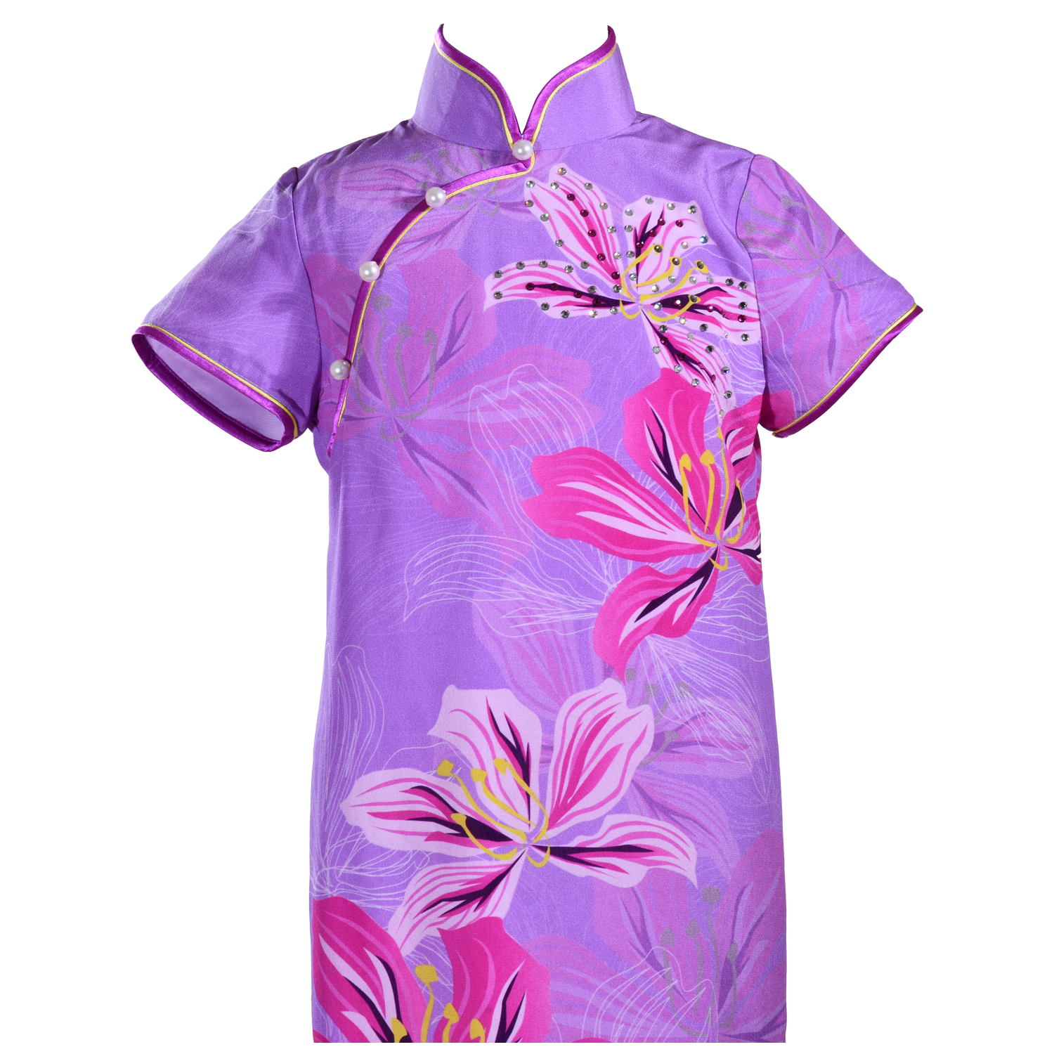 【BAUHINIA】KID 100% Silk Cheongsam with Crystals