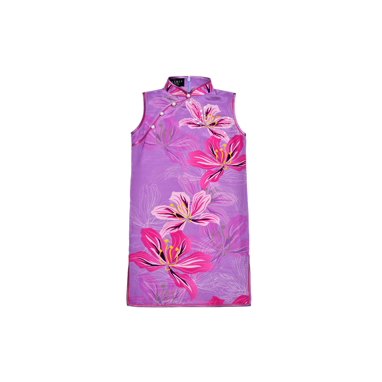 【BAUHINIA】KID 100% Silk Cheongsam with Crystals