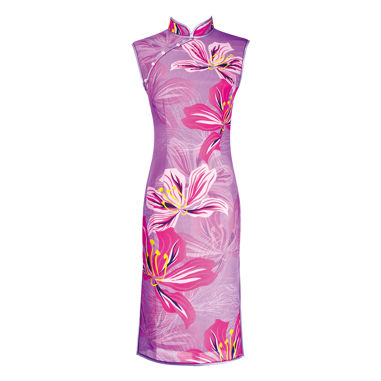 【BAUHINIA】100% Silk Crystal Cheongsam