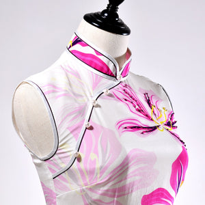 【BAUHINIA】100% Silk Crystal Cheongsam