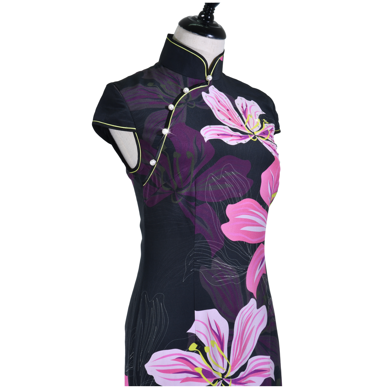 【BAUHINIA】 100% Silk Crystal Cheongsam