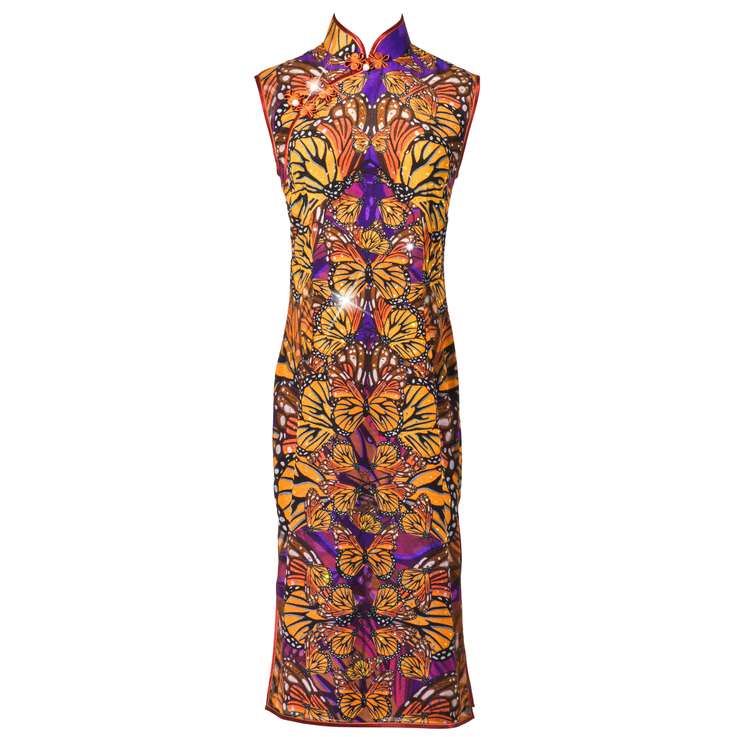 【BUTTERFLY】100% Silk Crystal Cheongsam