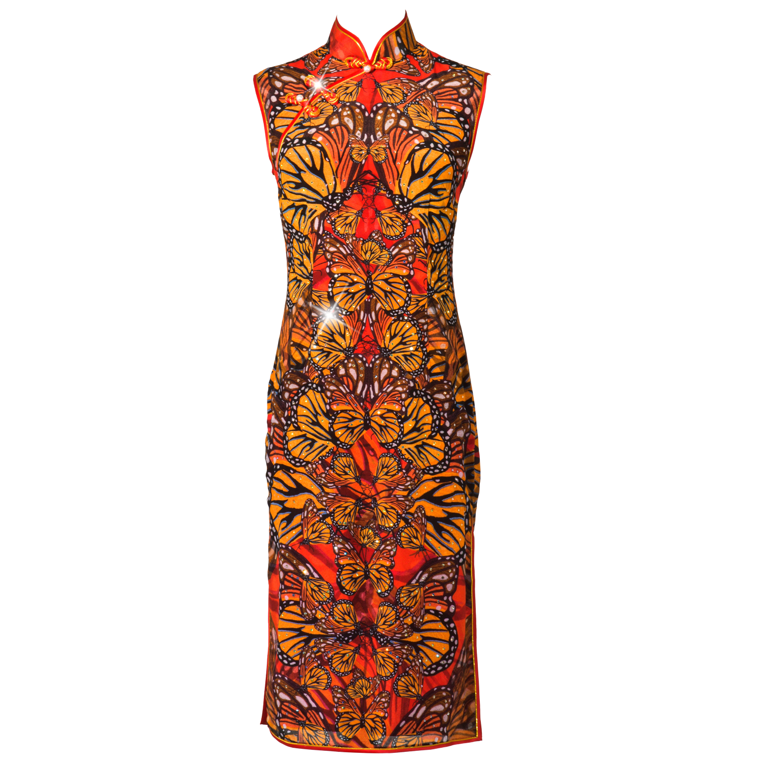 【BUTTERFLY】100% Silk Crystal Cheongsam