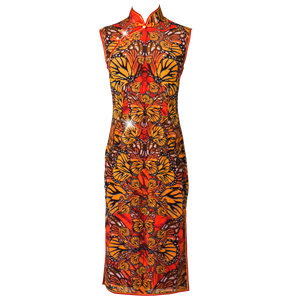 【BUTTERFLY】100% Silk Crystal Cheongsam