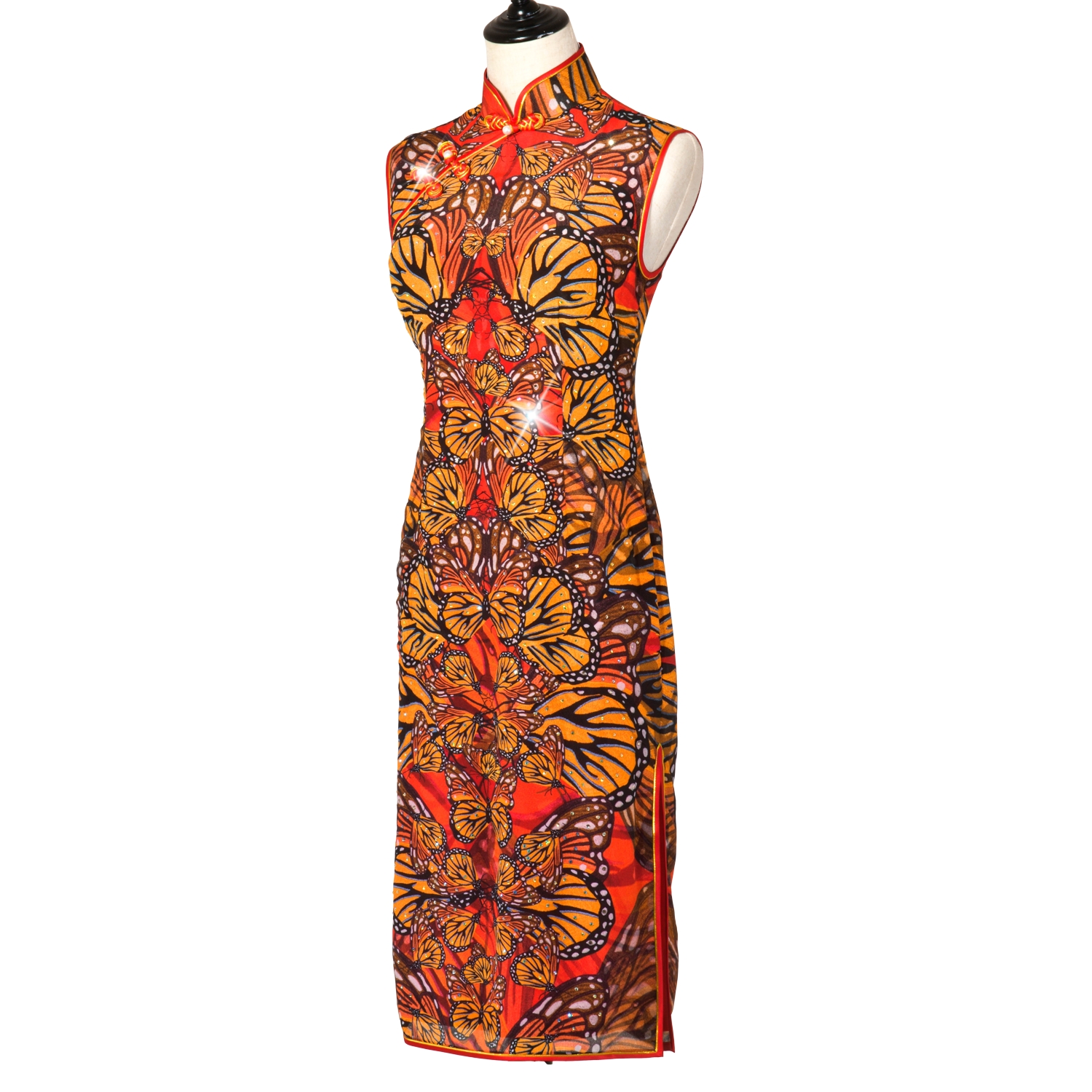 【BUTTERFLY】100% Silk Crystal Cheongsam