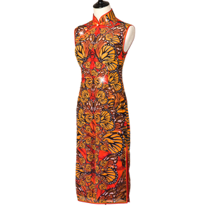 【BUTTERFLY】100% Silk Crystal Cheongsam