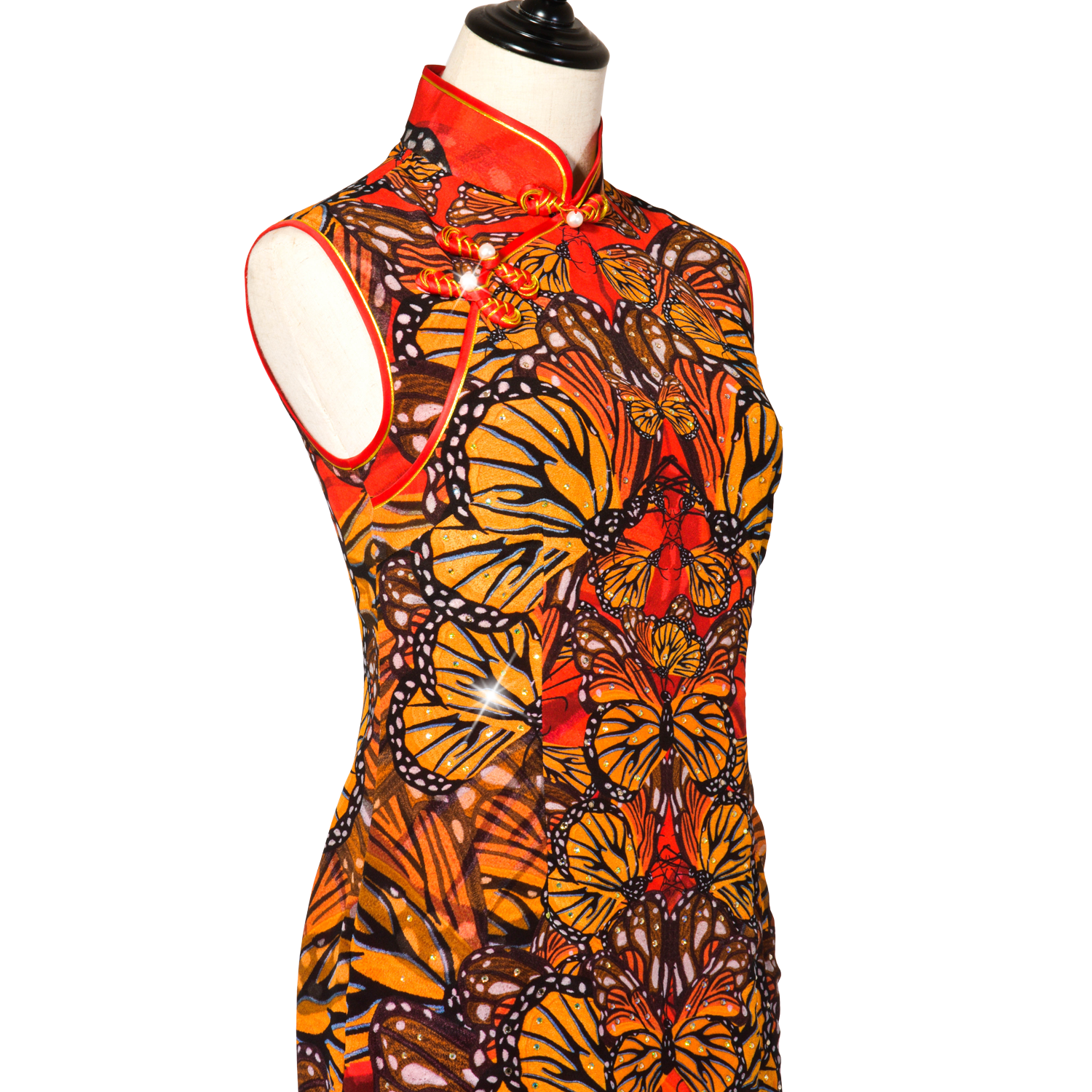 【BUTTERFLY】100% Silk Crystal Cheongsam