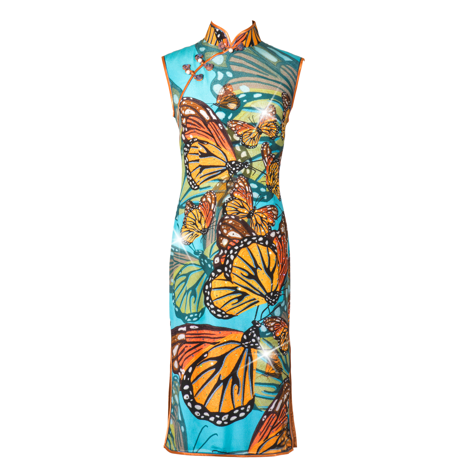 【BUTTERFLY】100% Silk Crystal Cheongsam