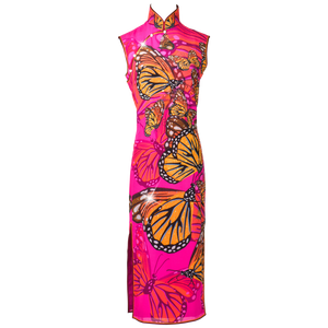 【BUTTERFLY】Masterpiece Collection Haute Couture 100% Silk Crystal Cheongsam