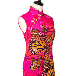 【BUTTERFLY】100% Silk Crystal Cheongsam