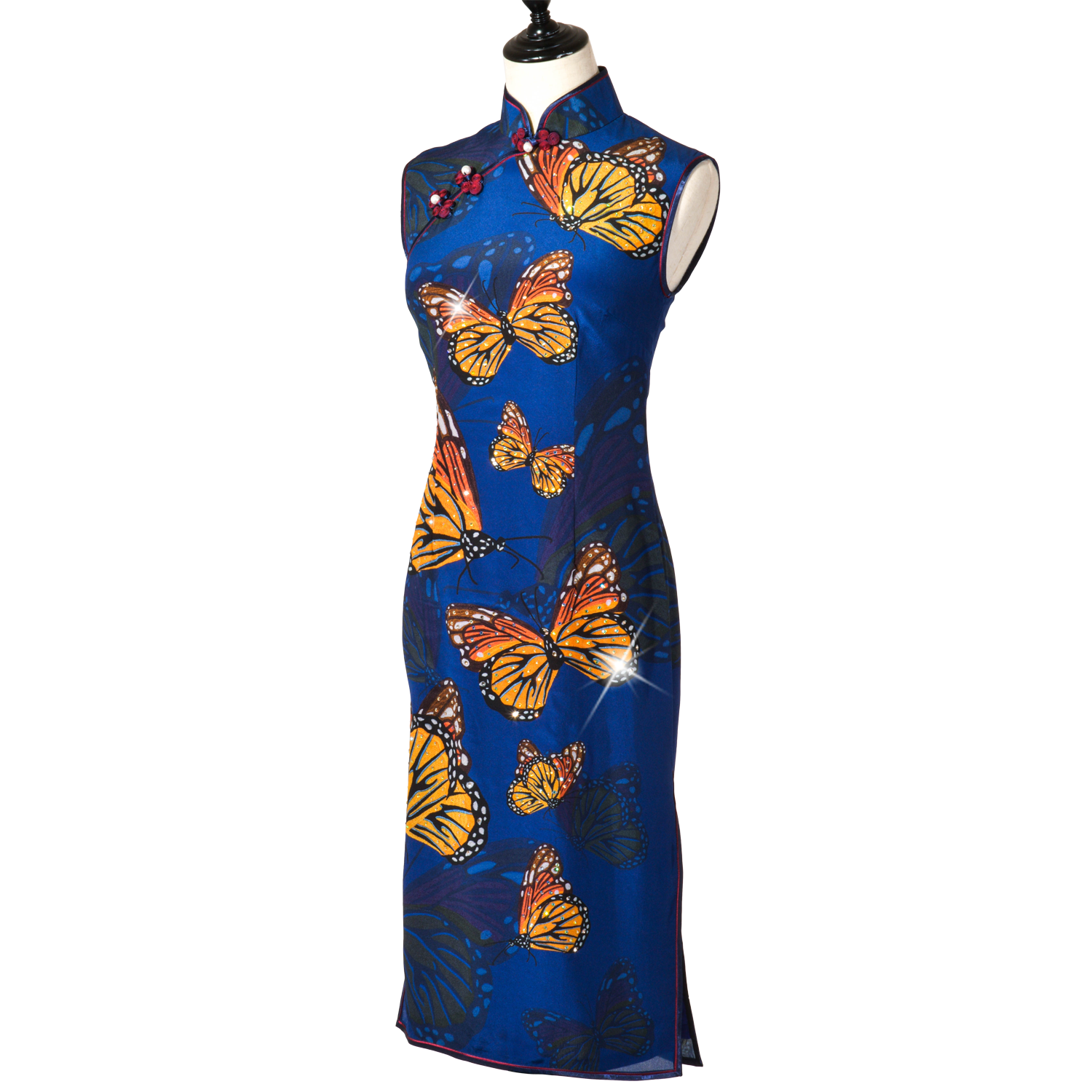 【BUTTERFLY】100% Silk Crystal Cheongsam