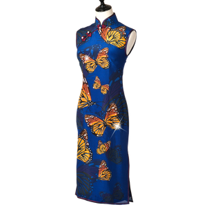 【BUTTERFLY】100% Silk Crystal Cheongsam