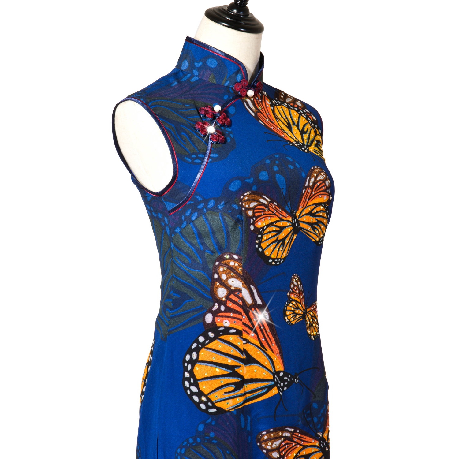 【BUTTERFLY】100% Silk Crystal Cheongsam