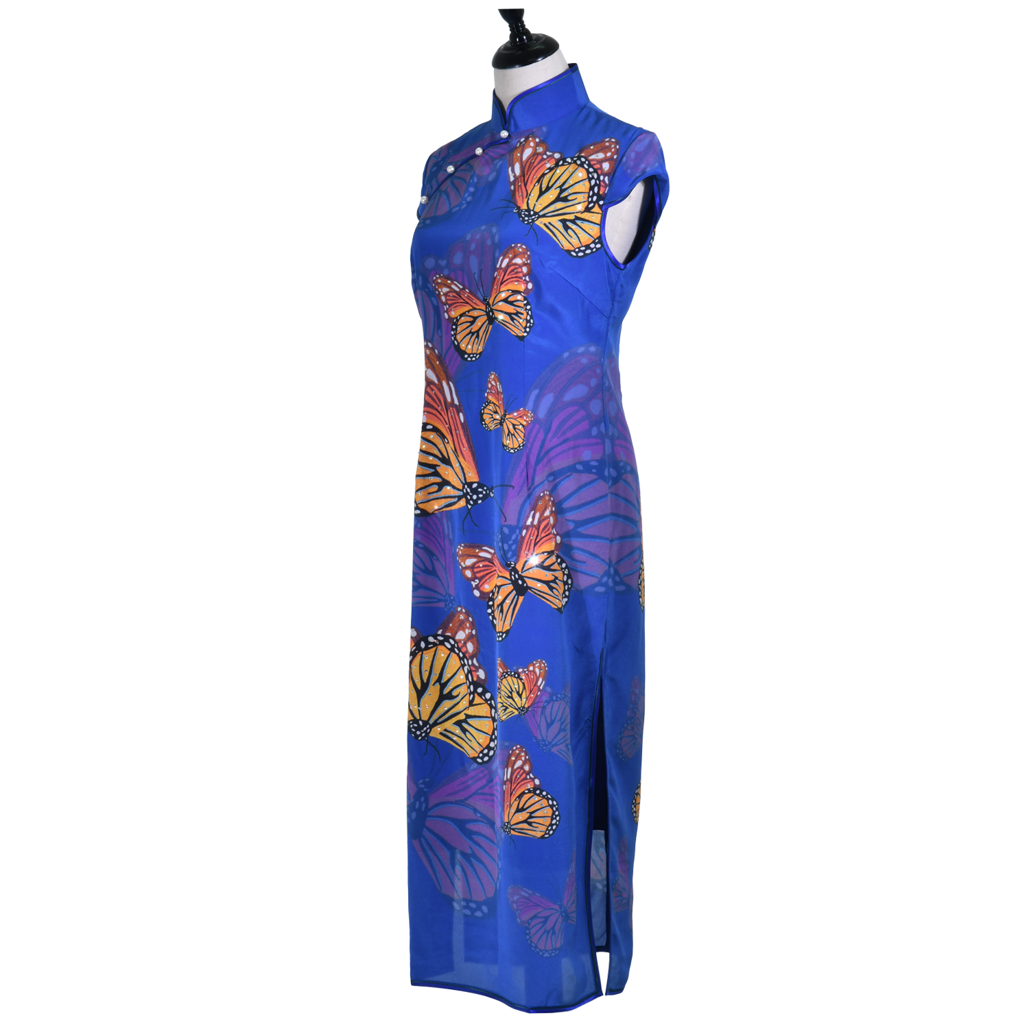 【BUTTERFLY】 100% Silk Crystal Cheongsam