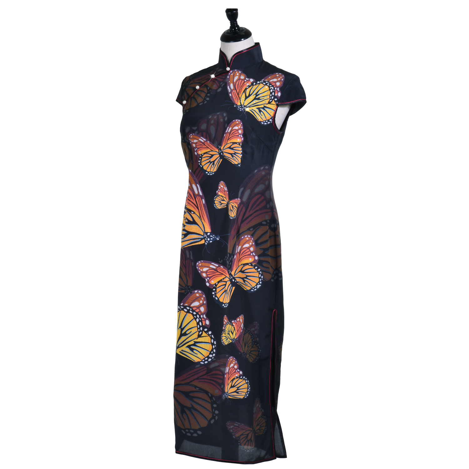 【BUTTERFLY】 100% Silk Crystal Cheongsam