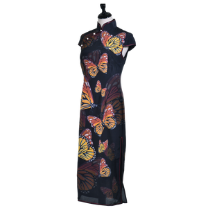 【BUTTERFLY】 100% Silk Crystal Cheongsam