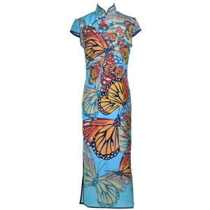 【BUTTERFLY】 100% Silk Crystal Cheongsam