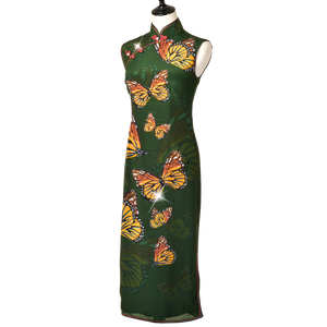 【BUTTERFLY】100% Silk Crystal Cheongsam