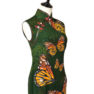 【BUTTERFLY】100% Silk Crystal Cheongsam