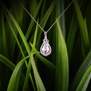 【RAIN DROP】 925 Sterling Silver Aromatherapy Locket with Crystal