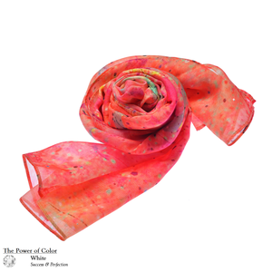 【LOTUS】100% Silk Lotus Painting Scarf with Crystals