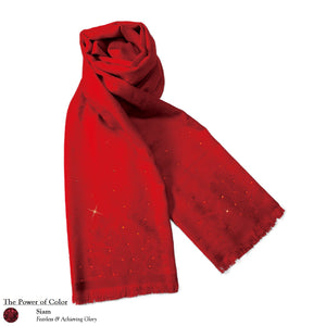 【PEONY】50% Wool Scarf with Crystals