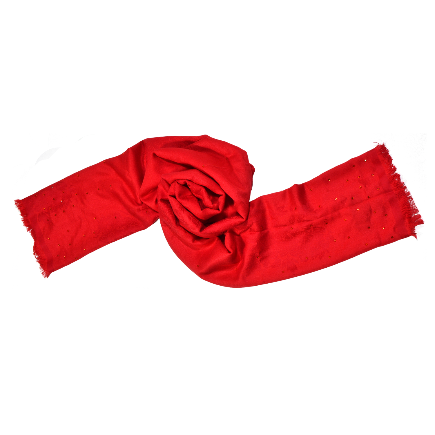 【PEONY】50% Wool Scarf with Crystals