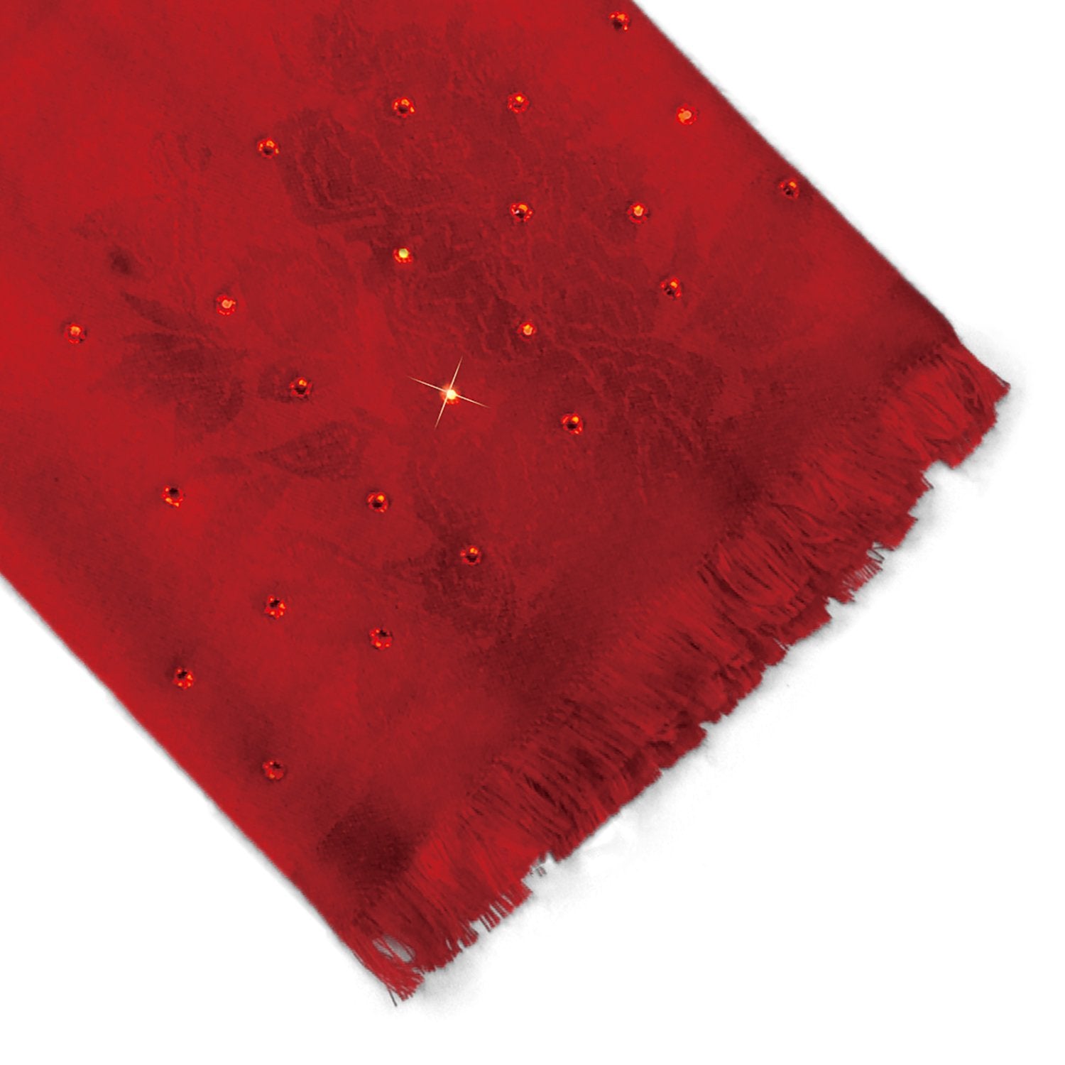 【PEONY】50% Wool Scarf with Crystals