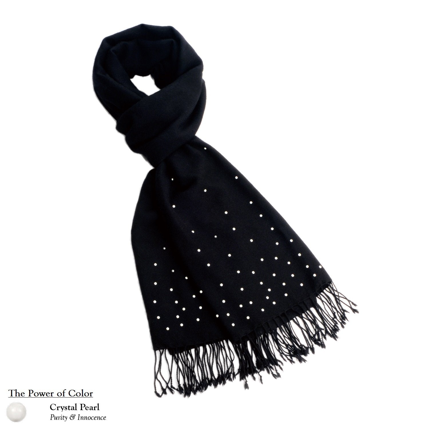 【THE STARRY SKY】 100% Cashmere Scarf with Crystal Pearls