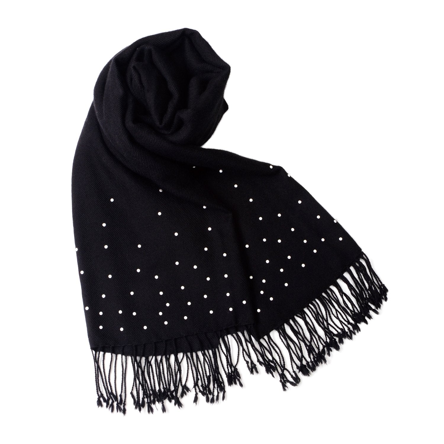 【THE STARRY SKY】 100% Cashmere Scarf with Crystal Pearls