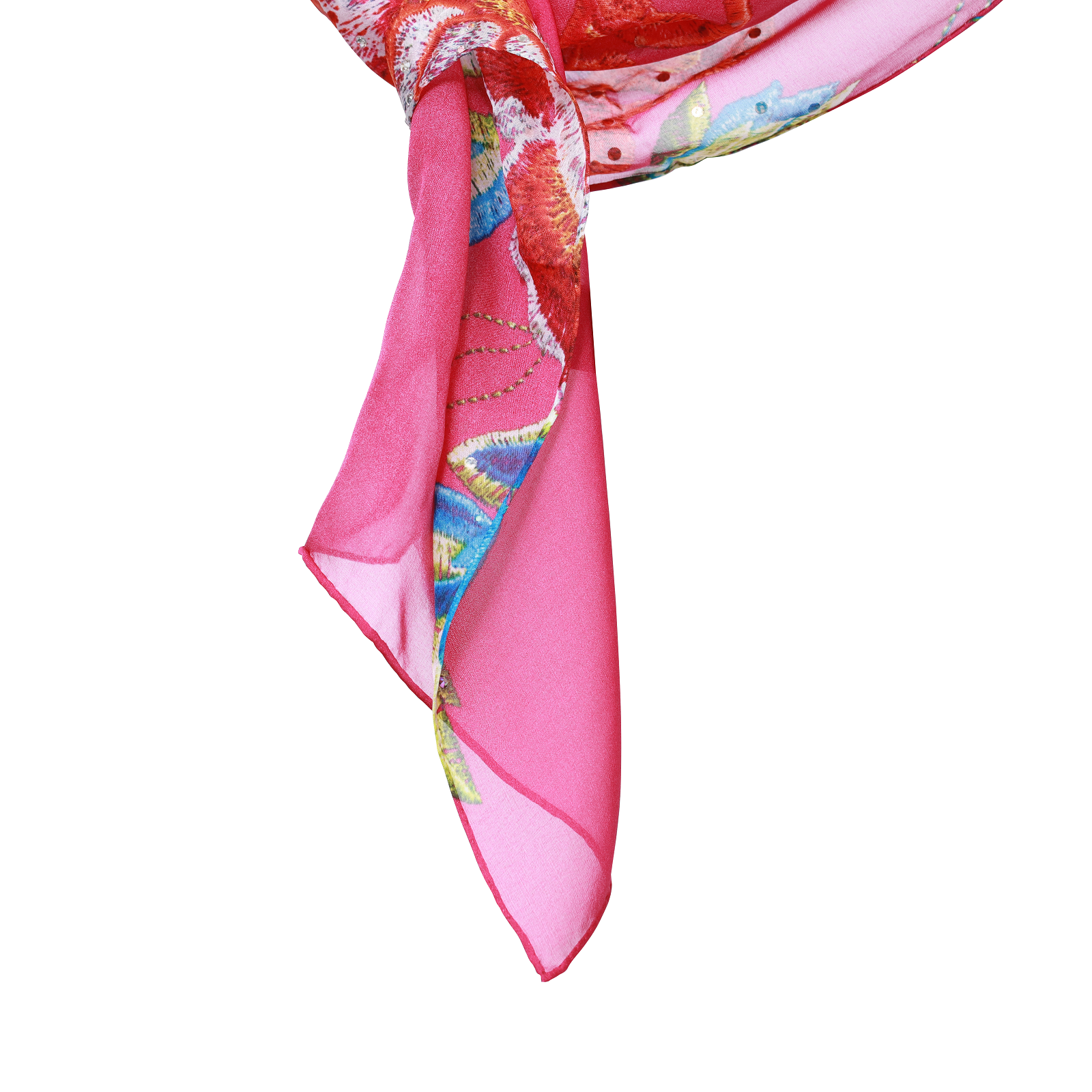 【PEONY】100% Cashmere and 100% Silk Scarf with Crystals