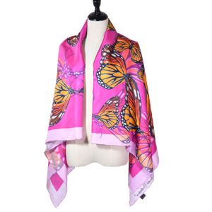 【BUTTERFLY】100% Silk Scarf with Crystals　