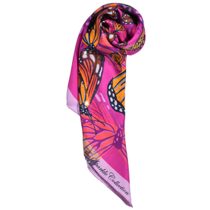 【BUTTERFLY】100% Silk Scarf with Crystals　