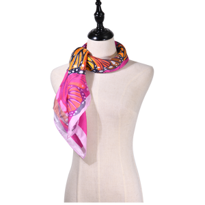 【BUTTERFLY】100% Silk Scarf with Crystals　