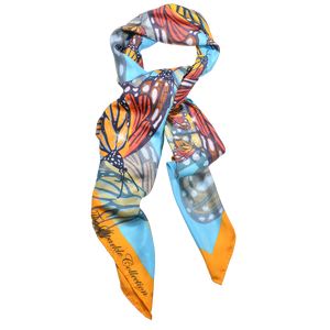 【BUTTERFLY】100% Silk Scarf with Crystals