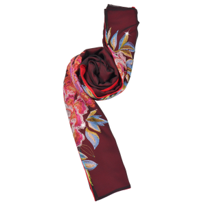 【PEONY】100% Cashmere and 100% Silk Scarf with Crystals