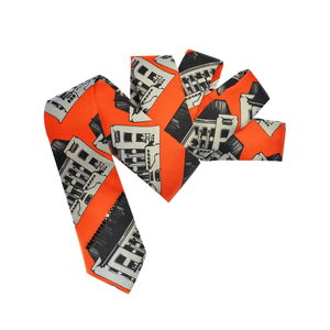 【MANSION】100% Silk Funky Chic Graphic Printed Tie with Swarovski® Crystals