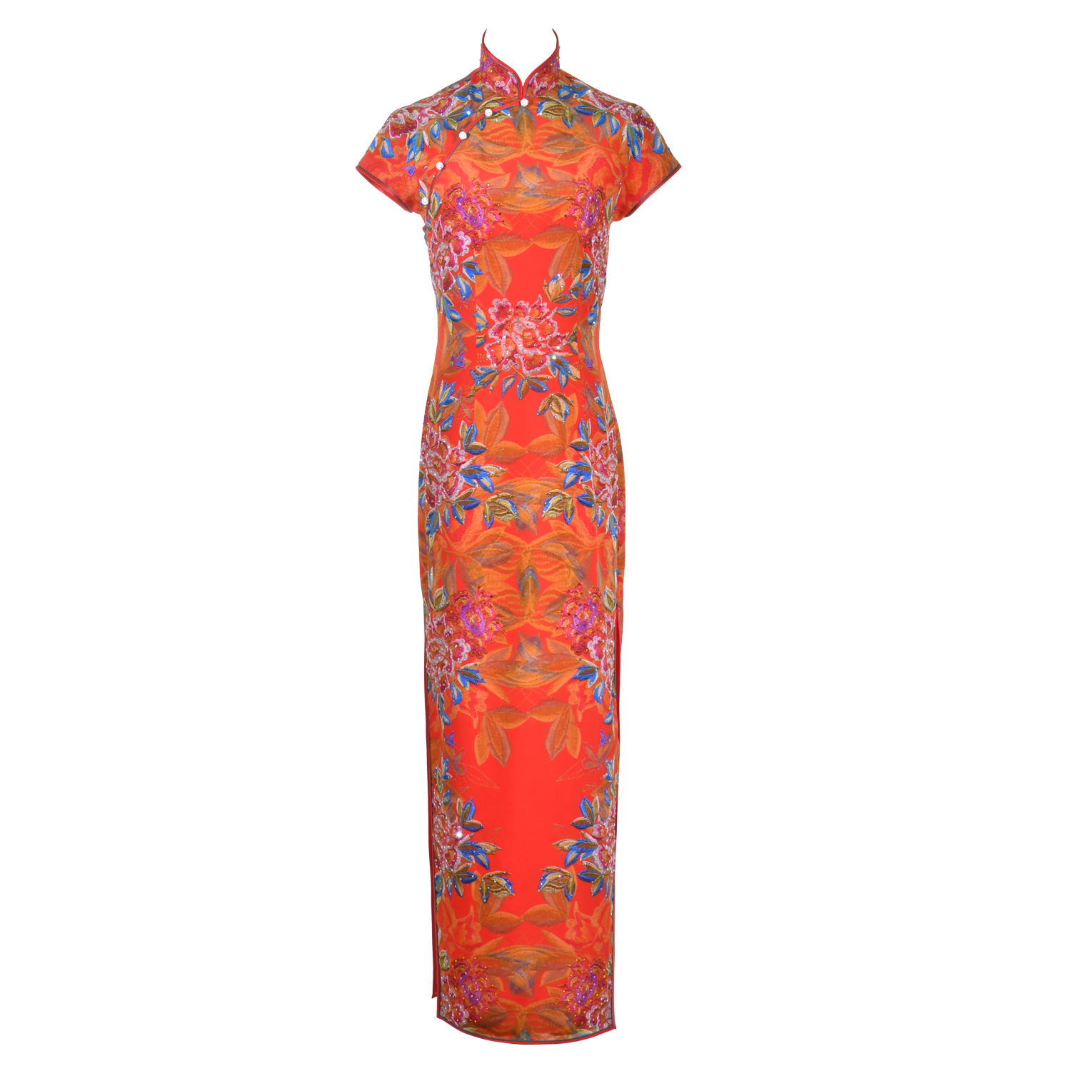 【PEONY】Masterpiece Collection Haute Couture 100% Silk Crystal Cheongsam