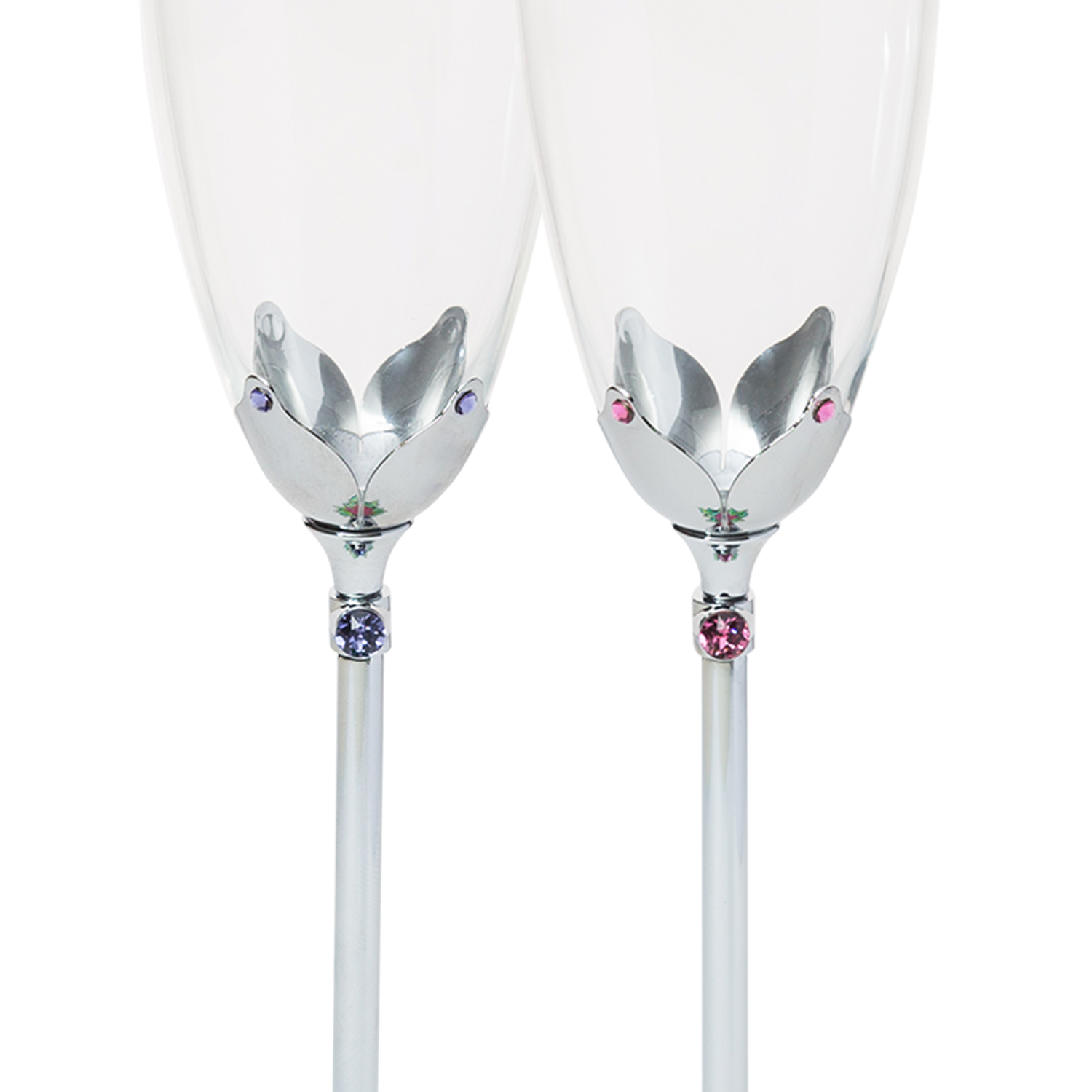 【PEONY】2 Become 1 Crystal Champagne Flute Set