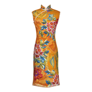 【PEONY】 100% Silk Crystal Cheongsam