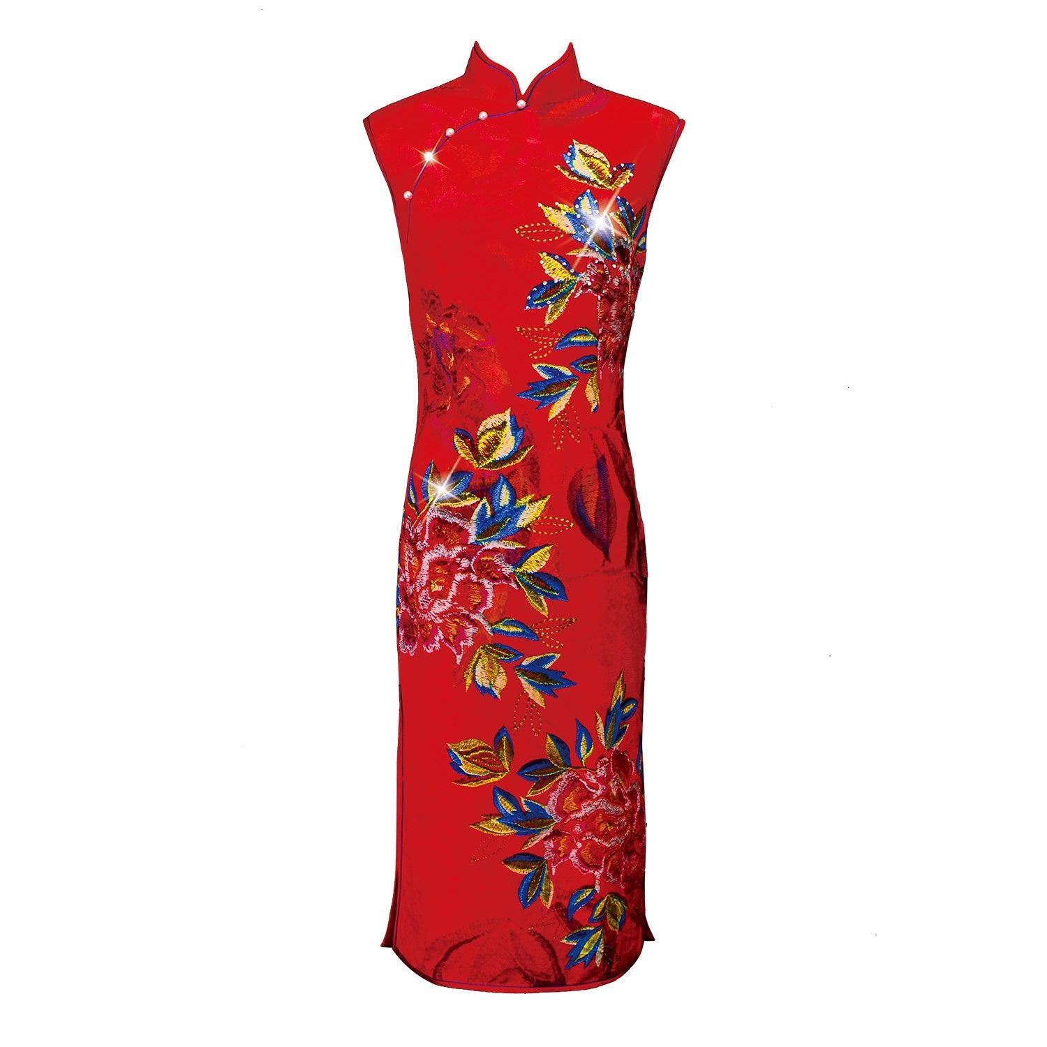 【PEONY】 100% Silk Crystal Cheongsam